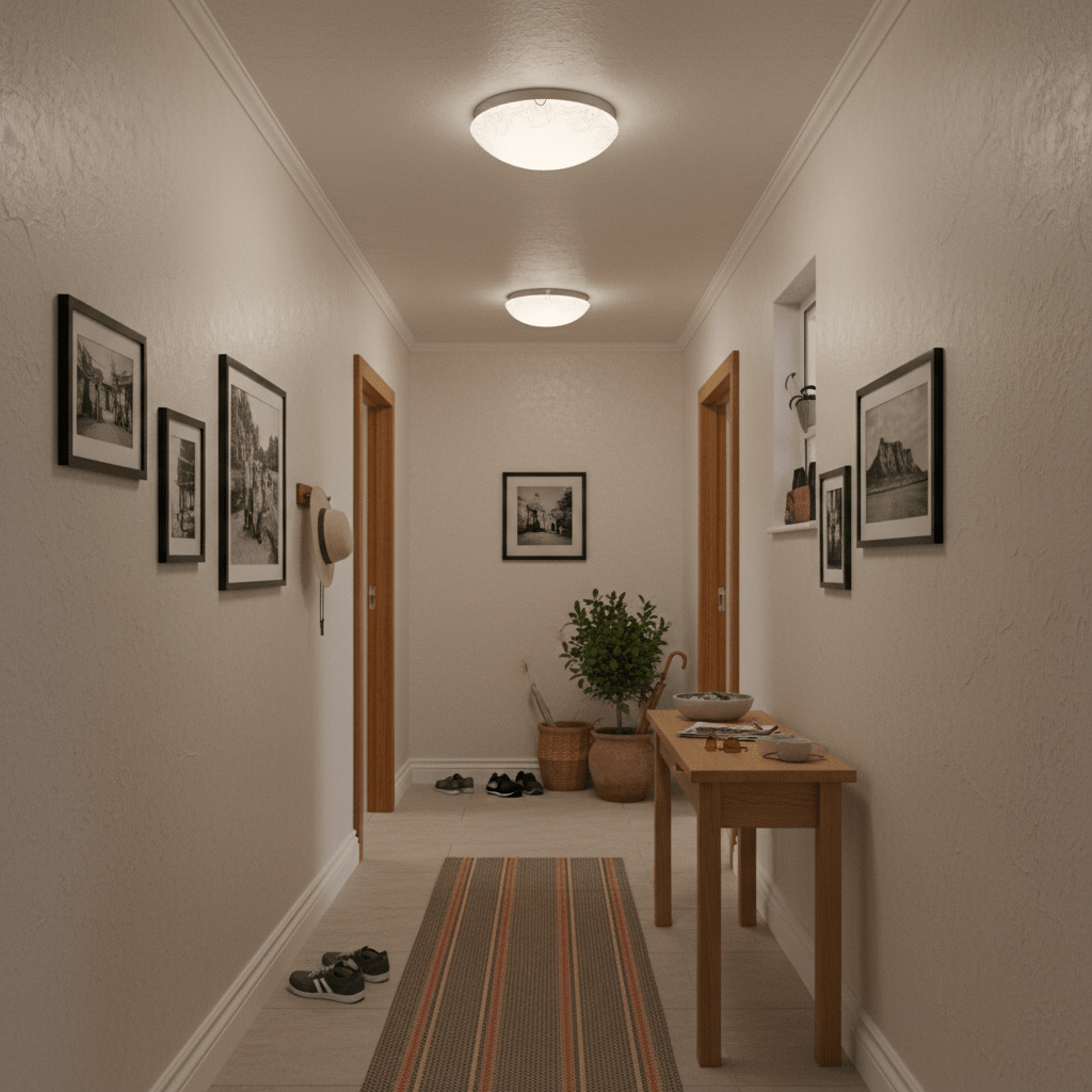 Patterned Glass Chrome Ceiling Light