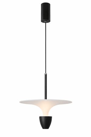 Black Fountain LED Pendant Light with a sleek design and warm white illumination.
