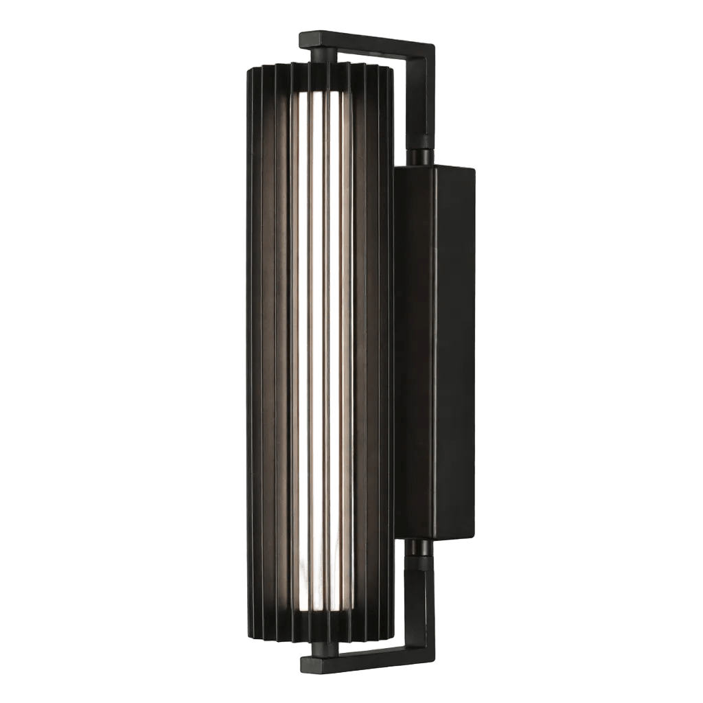 Black LED Wall Light - Slated Glass