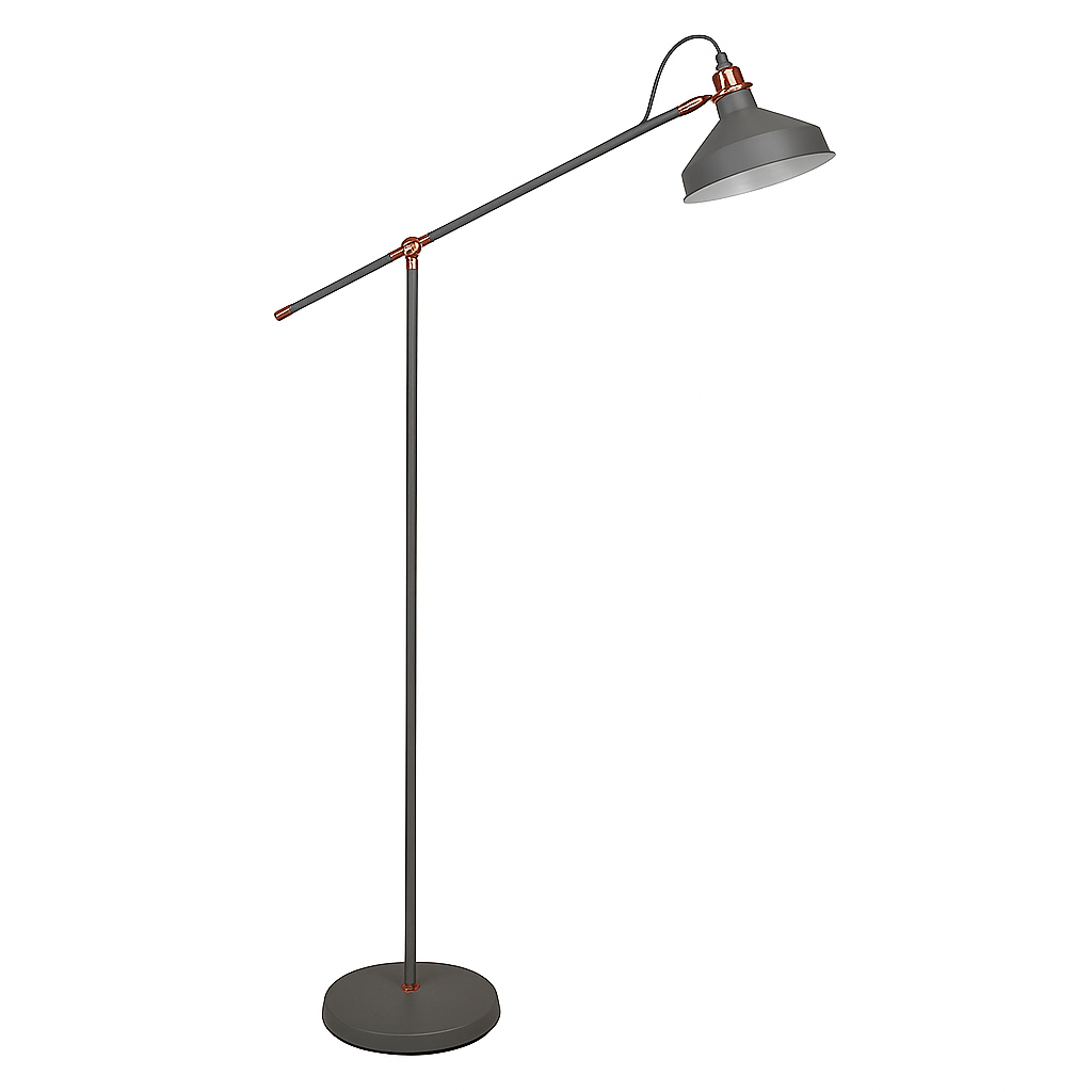 Bankers Floor Lamp Grey & Copper