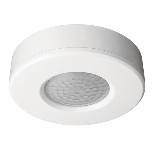 Round white sensor on a white background