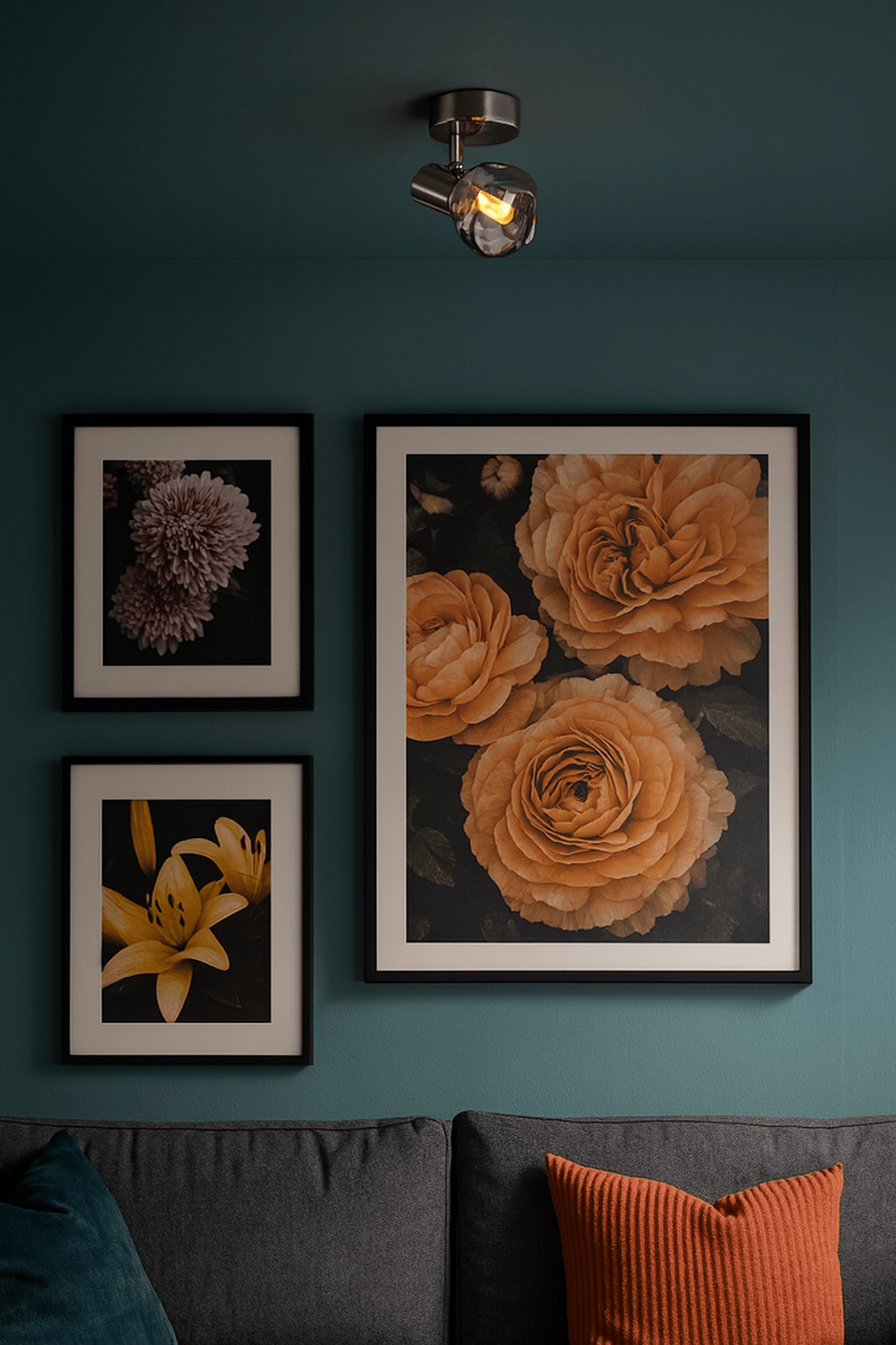 1 Light Satin Chrome Spotlight with Smoke Colour Glass