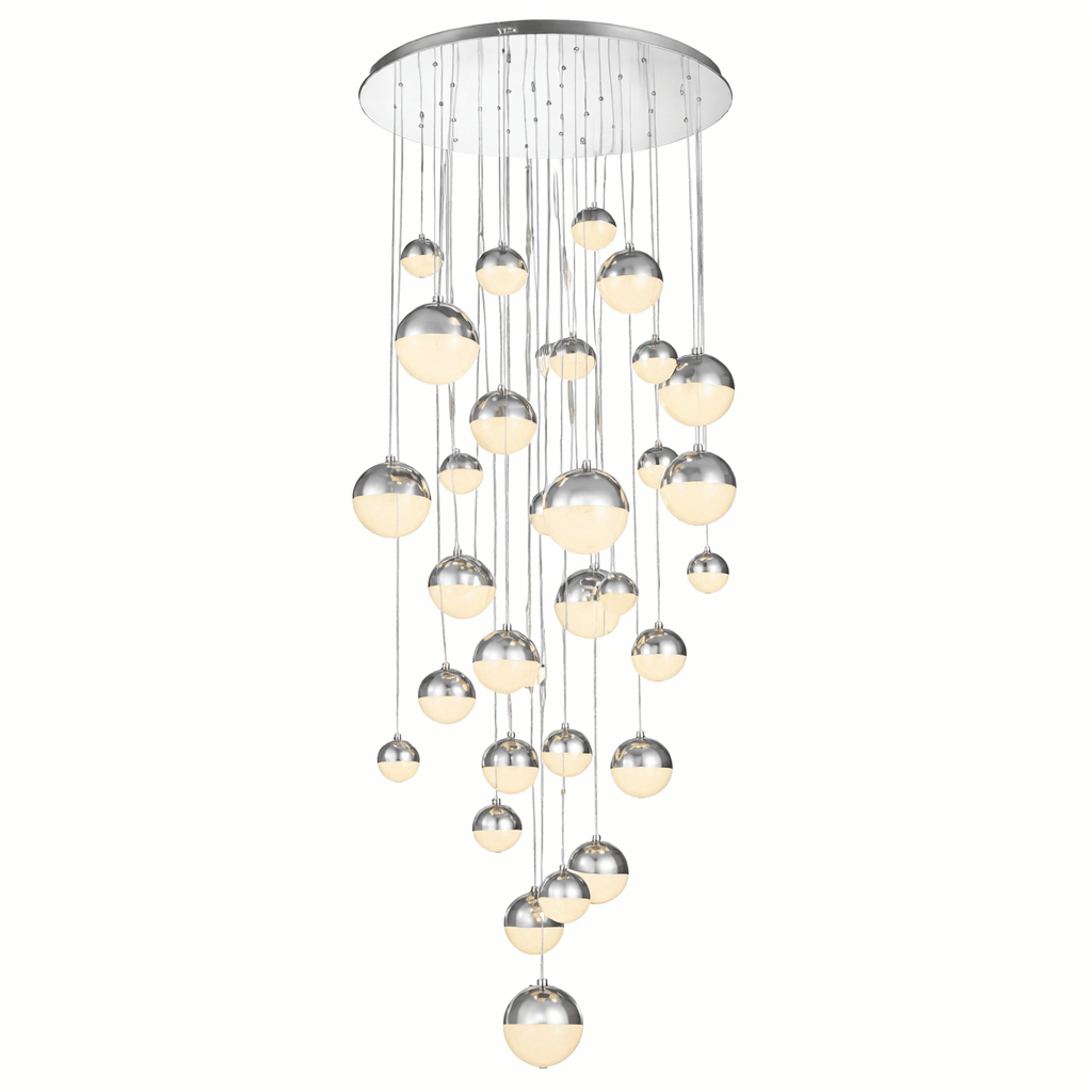 Stainless Steel & Acrylic Chandelier (CCT Adjustable)