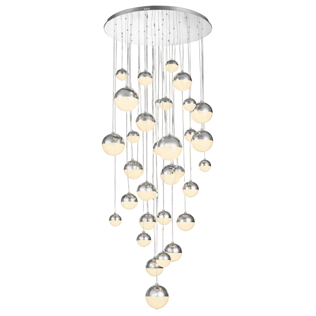 Stainless Steel & Acrylic Chandelier (CCT Adjustable)