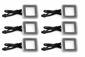 Six square deck light kit with cables on a white background