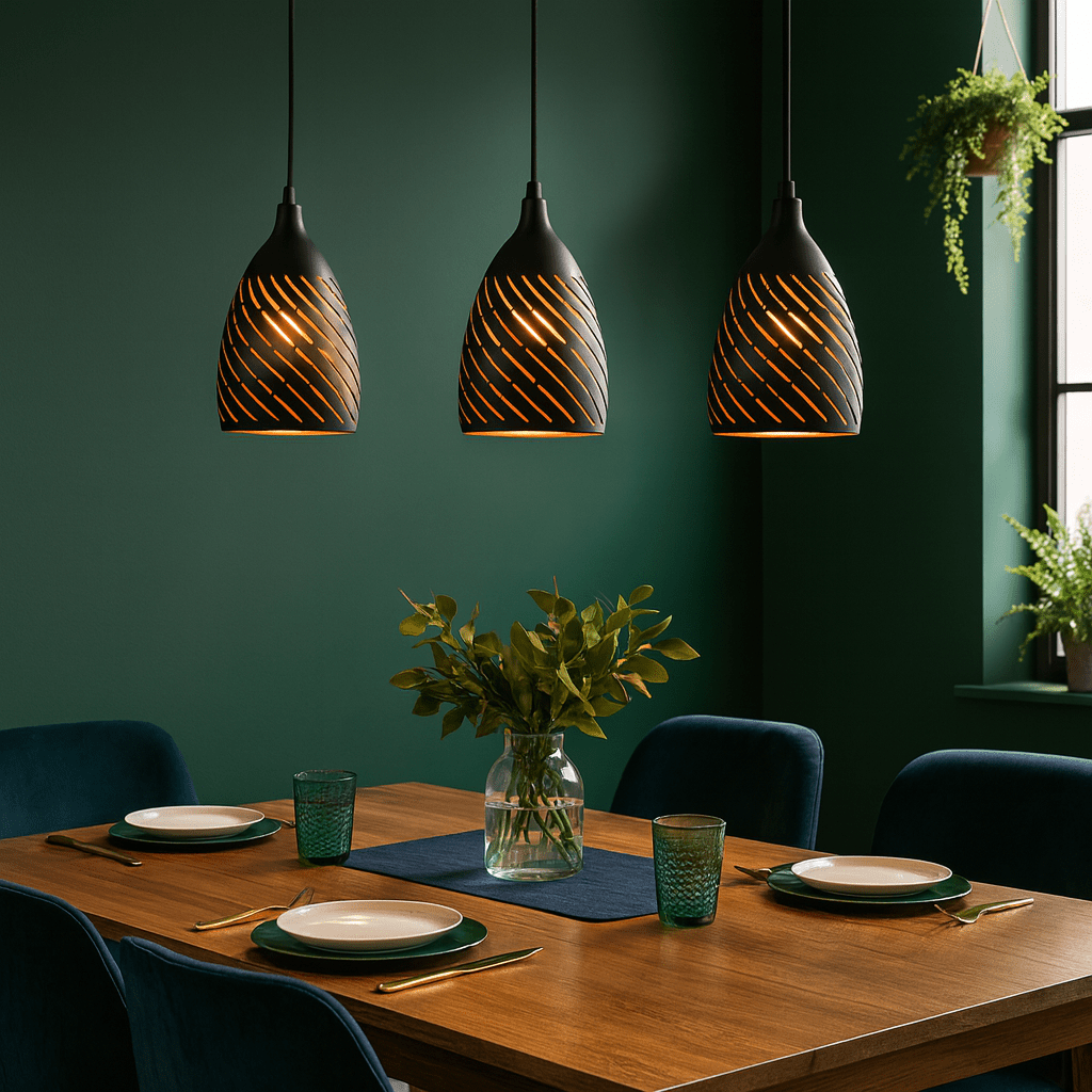 Black & Gold Metal Pendant Light