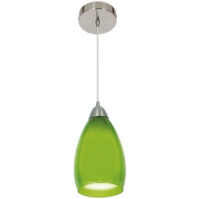 Green Satin Chrome Pendant Light