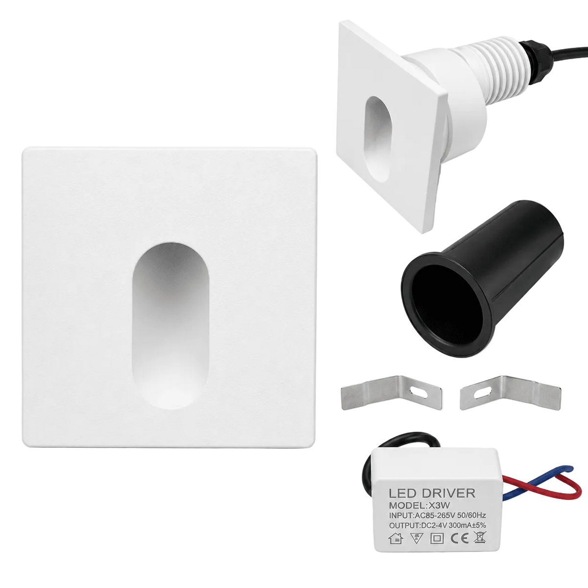 Square Warm White LED Recessed Step Light - IP54