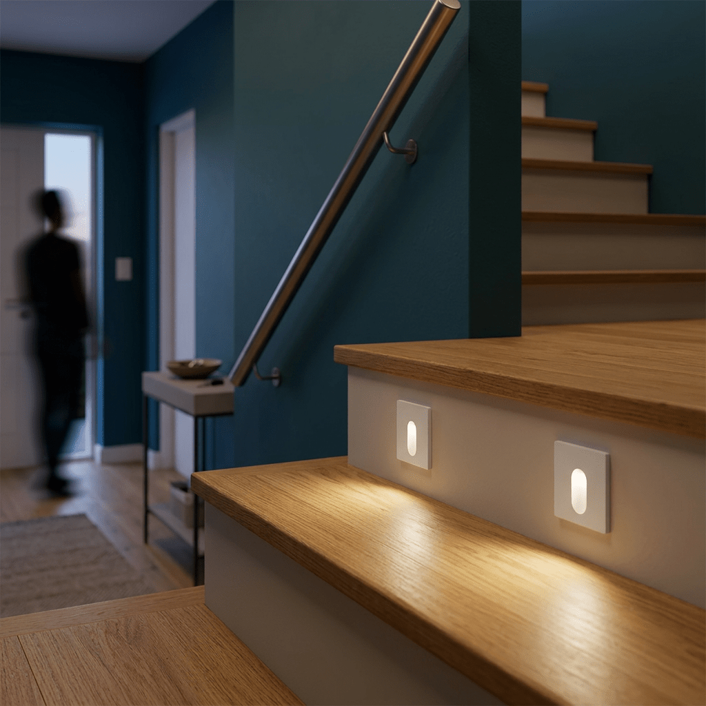 Square Warm White LED Recessed Step Light - IP54