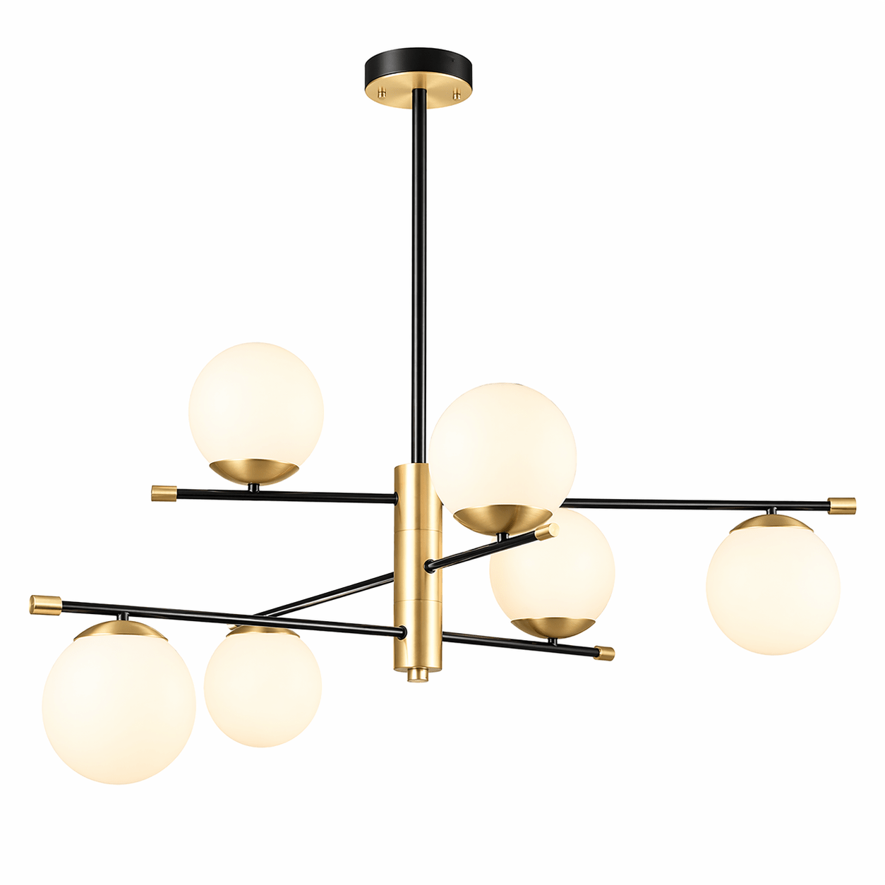 Clermont 6 Light Black & Satin Gold Chandelier