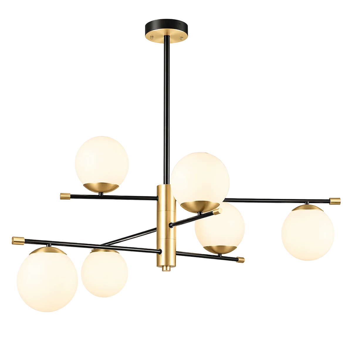 Clermont 6 Light Black & Satin Gold Chandelier