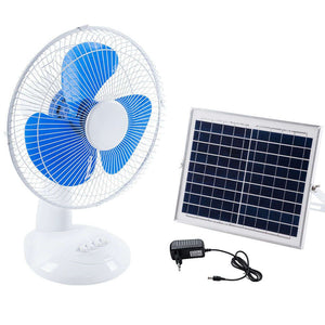 12" Inch Solar & Mains Rechargeable Desk Fan - Future Light - LED Lights South Africa