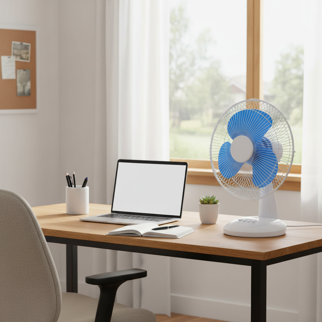 12" Inch Solar & Mains Rechargeable Desk Fan