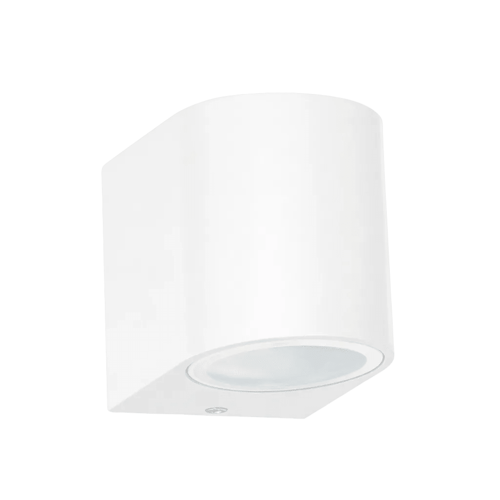 White Outdoor Wall Light IP44 Tempered Glass