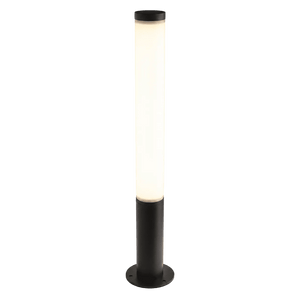 Obelisk LED bollard light with a cylindrical white shade and a black base, standing upright against a plain background.