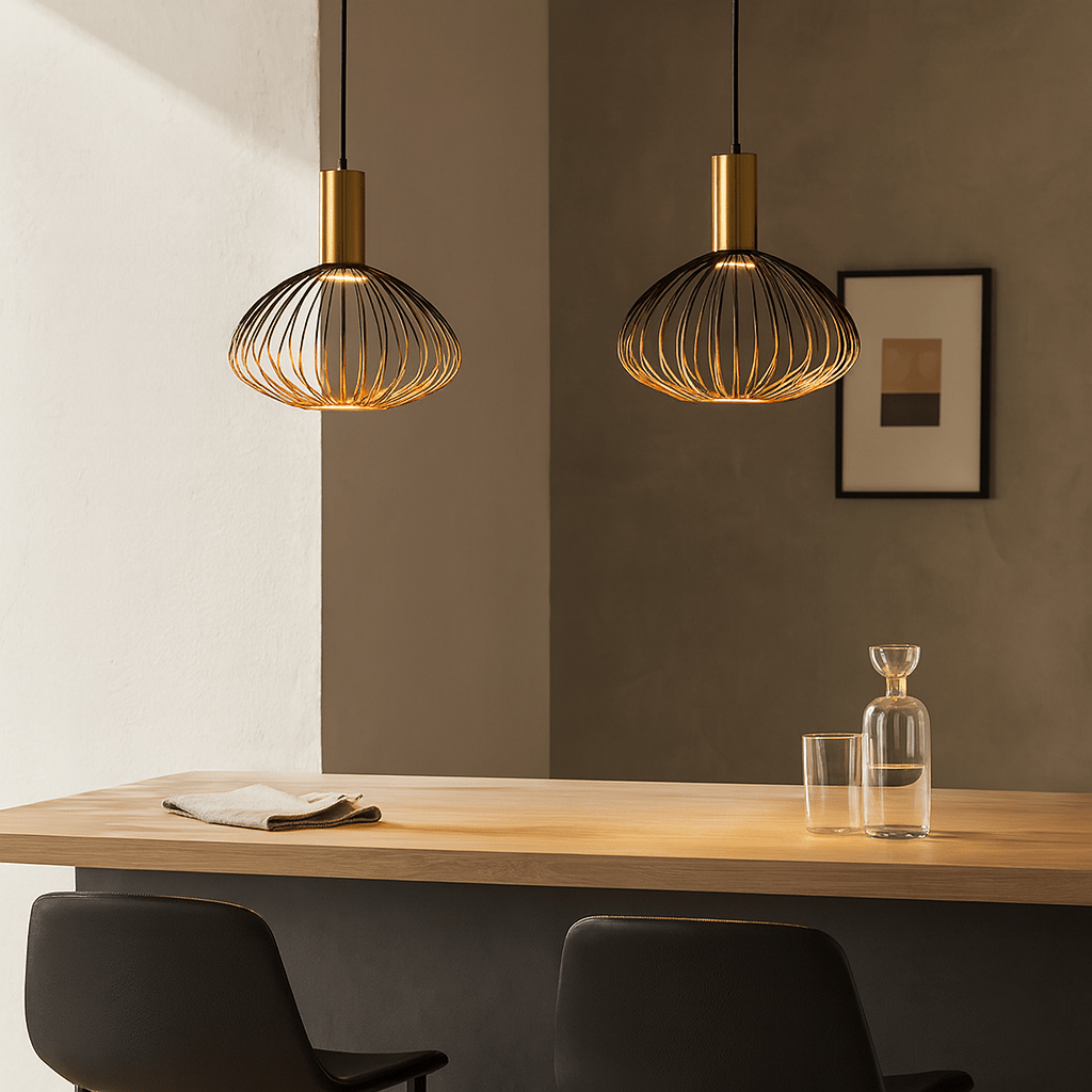 Gold & Black Pendant Light