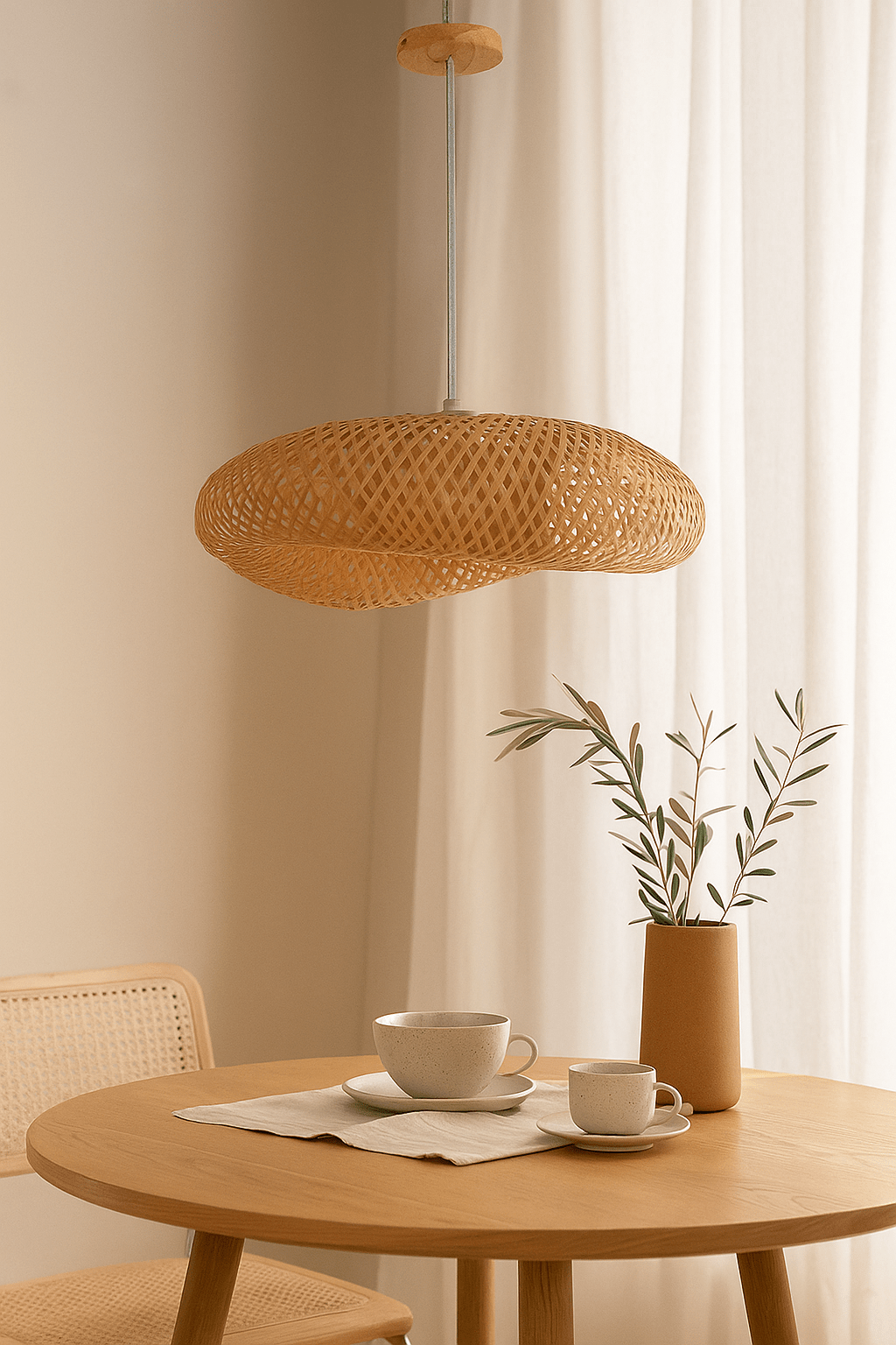 500 Sculpt Wood & Bamboo Pendant Light