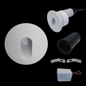 White LED Round Recessed Step Light IP54 Warm White