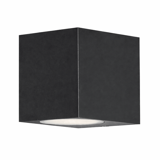 Black square ceiling light fixture on a white background