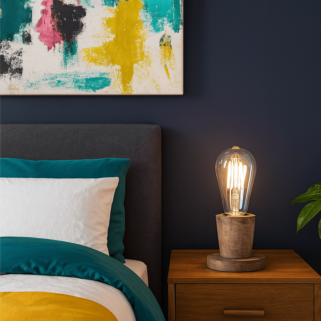 Dark Wood Table Lamp