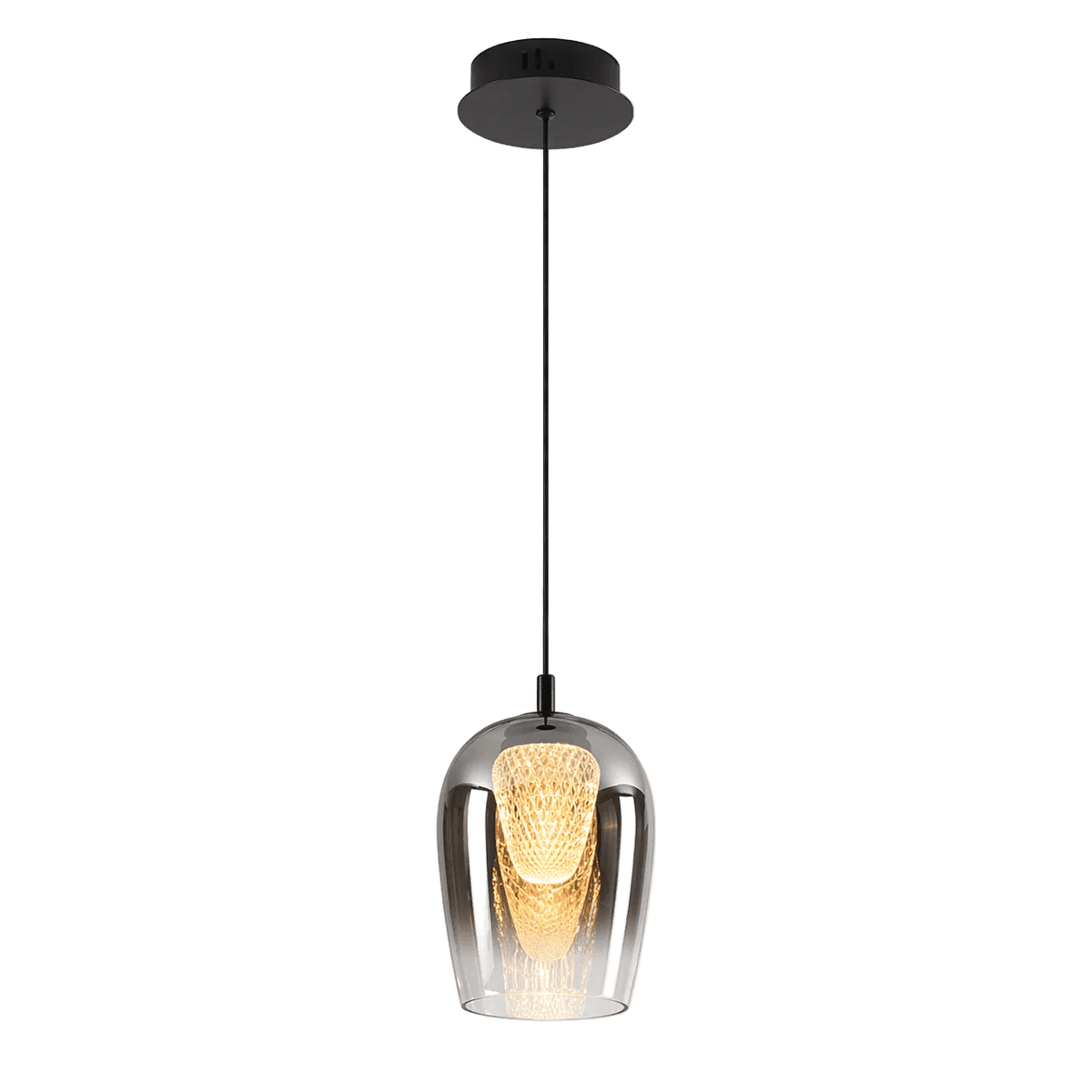 LED Smoke Glass Pendant Light
