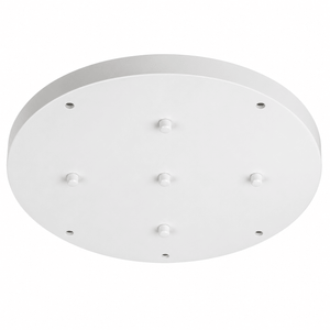 Matt white 5 light ceiling cup with a sleek design, featuring five mounting points for pendant lights.