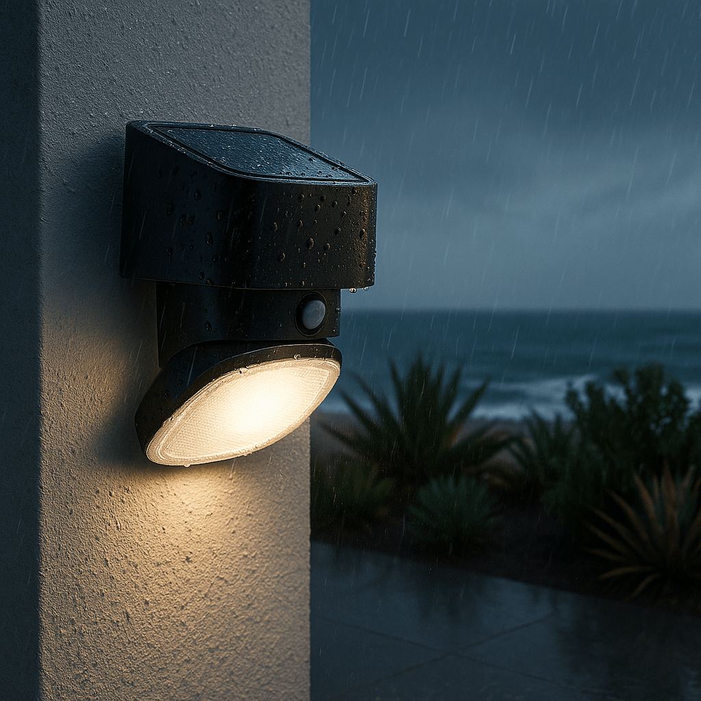 Mars 2 Black Solar Outdoor Wall Light IP65