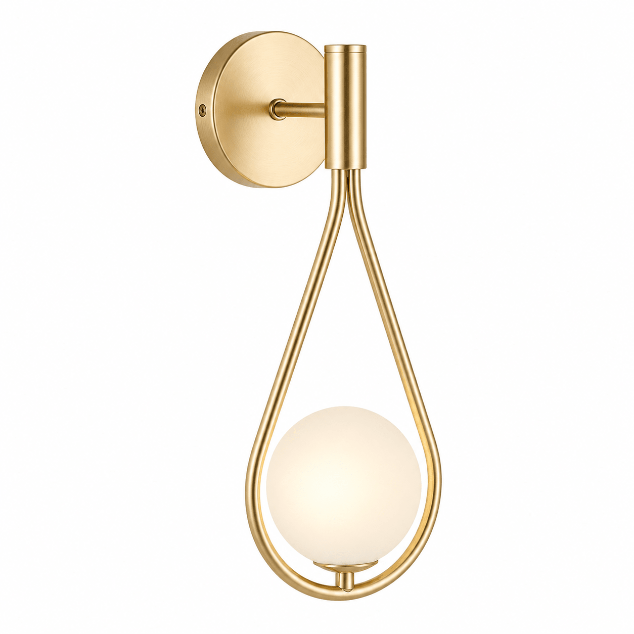 Tear Drop Satin Gold Wall Light