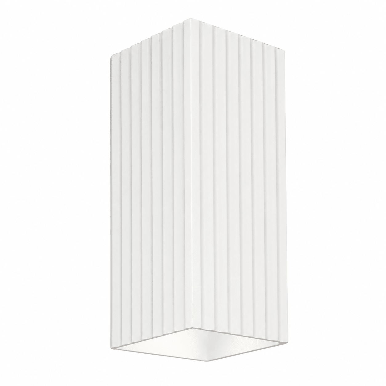 White rectangular wall light fixture on a white background