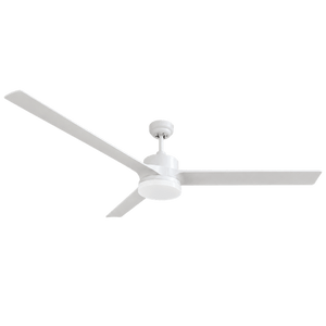 60-inch 3 Blade LED Ceiling Fan — White, transparent background