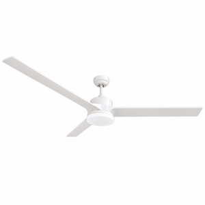60-inch 3 Blade LED Ceiling Fan — White, white background