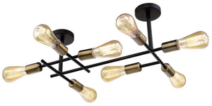 Black and Satin Brass Ceiling Fitting 8L - Future Light - LED Lights South Africa