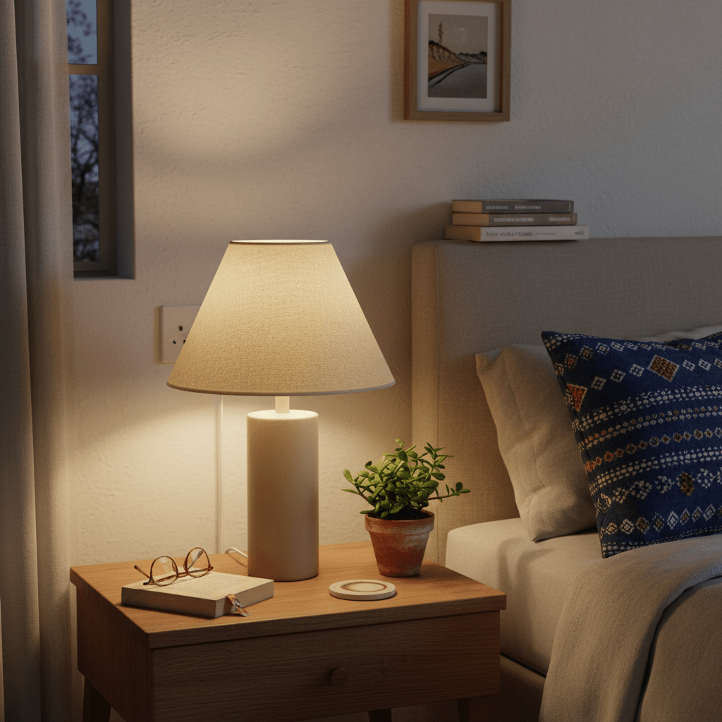 Hessian Cylindrical Shade Cream Finish