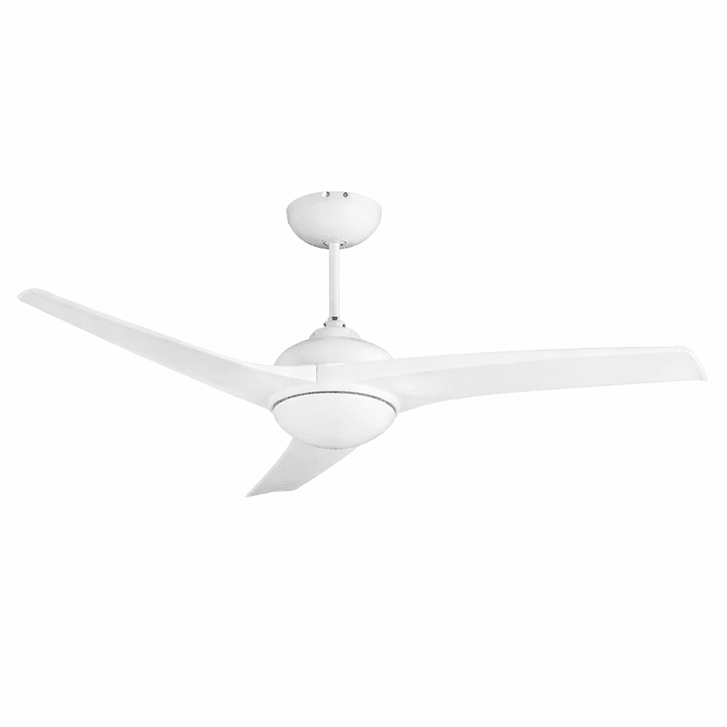 Mach One White Ceiling Fan with Light Remote Control
