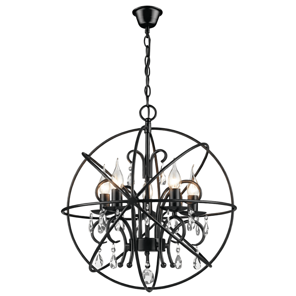 Black Metal Pendant with Crystals PEN529
