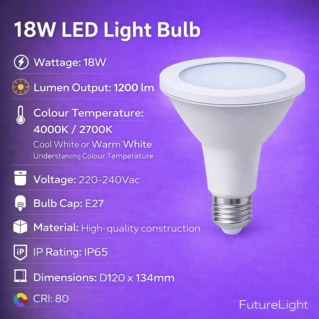 LED Bulb - Dimmable 18W PAR38
