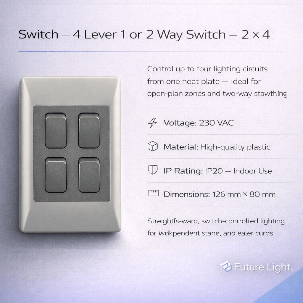 Switch - 4 Lever 1 or 2 Way Switch - 2 X 4