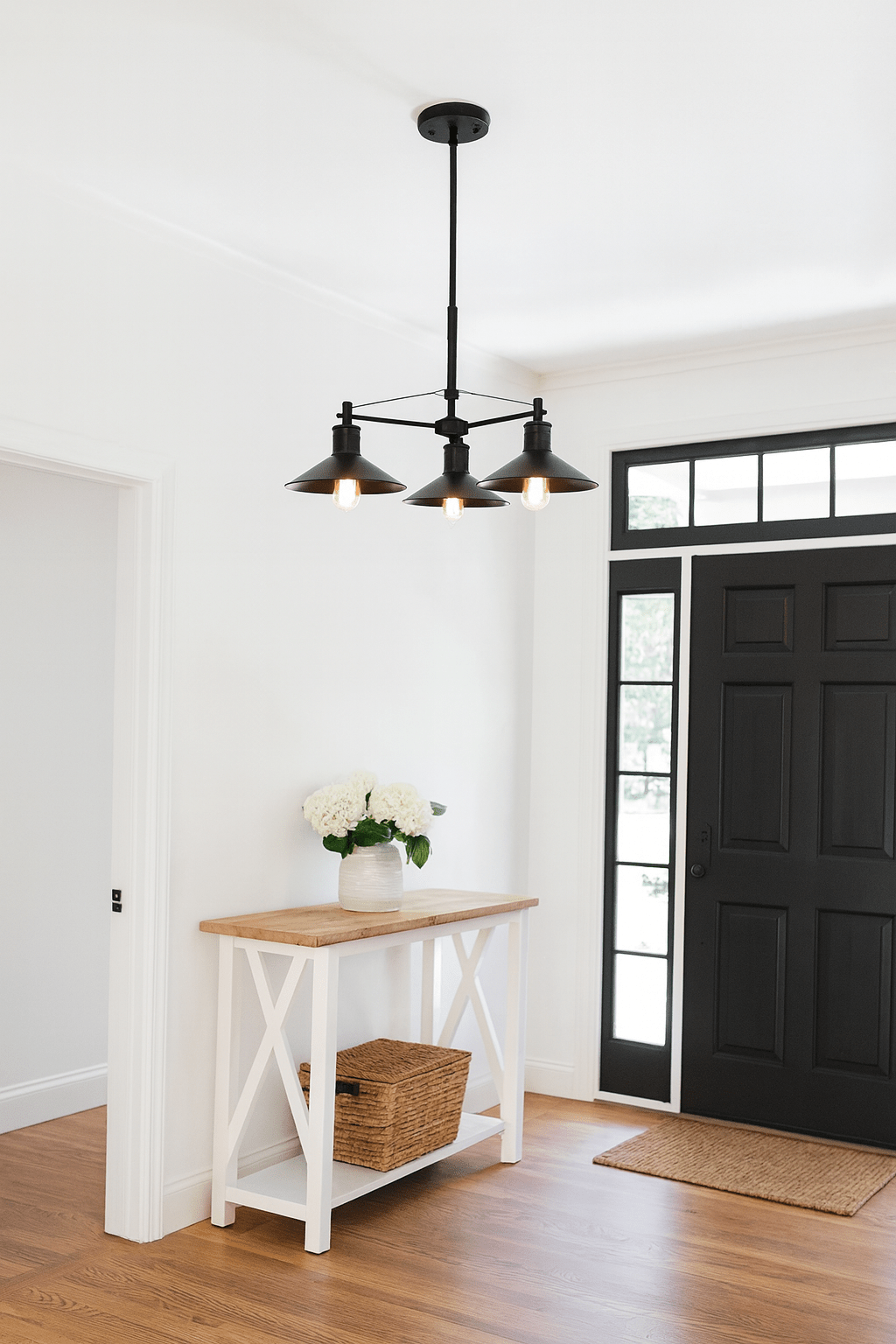 Black Metal Chandelier - 3 Light