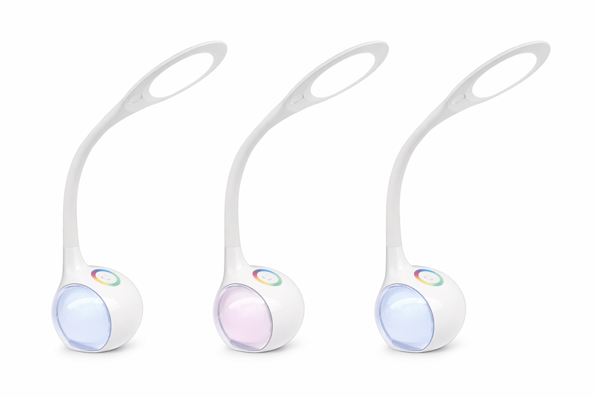 White LED Desk Lamp Dimmable with RGB Colour Changing