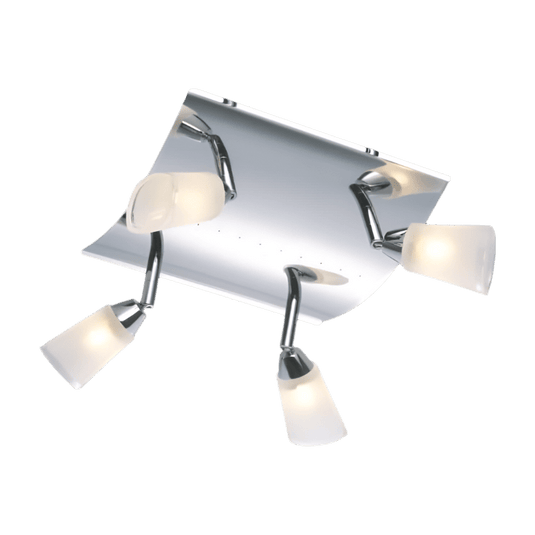 Satin Chrome 4 Light Spot Light - Square Plate