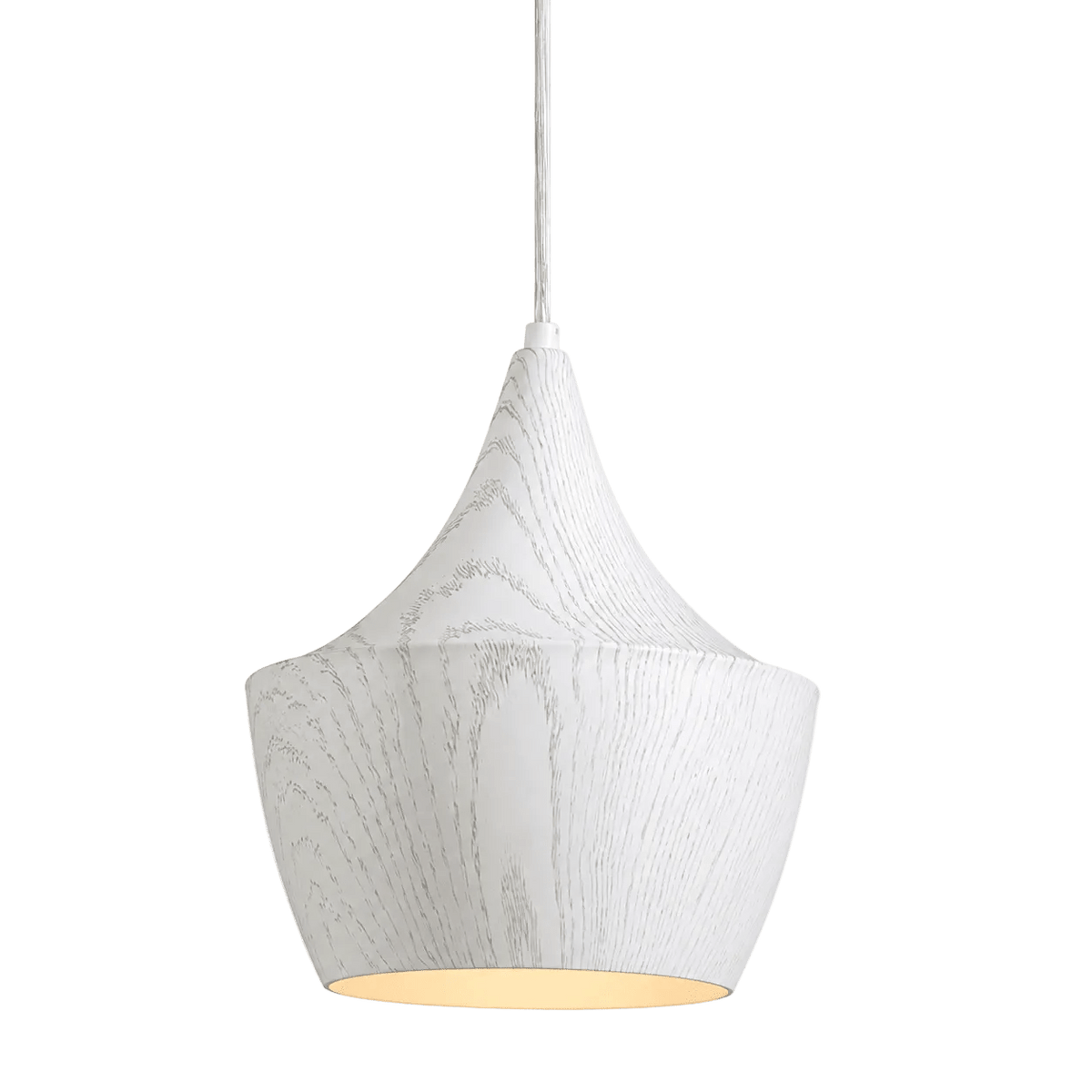 Ziggy White Wood Grain Pendant Light