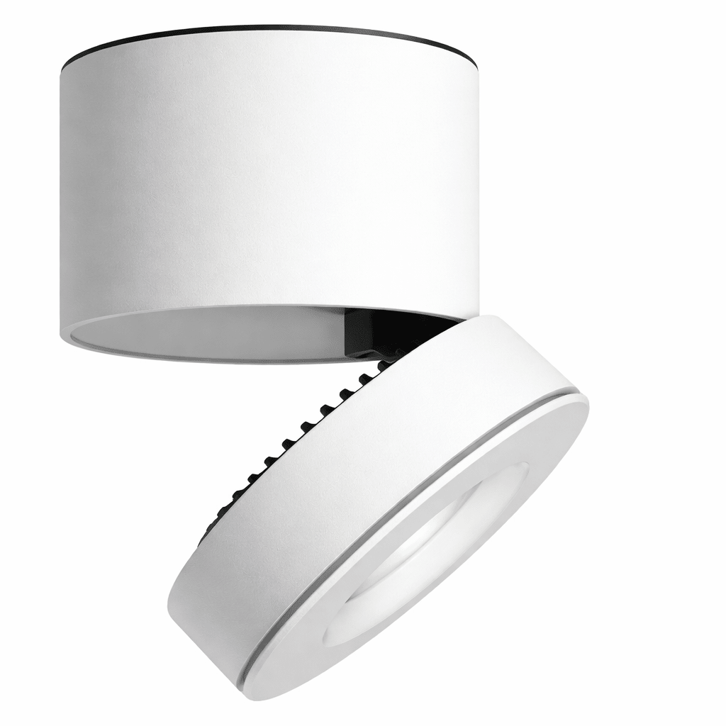 Ceiling light fixture with white and gray design on a white background