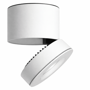 Ceiling light fixture with white and gray design on a white background
