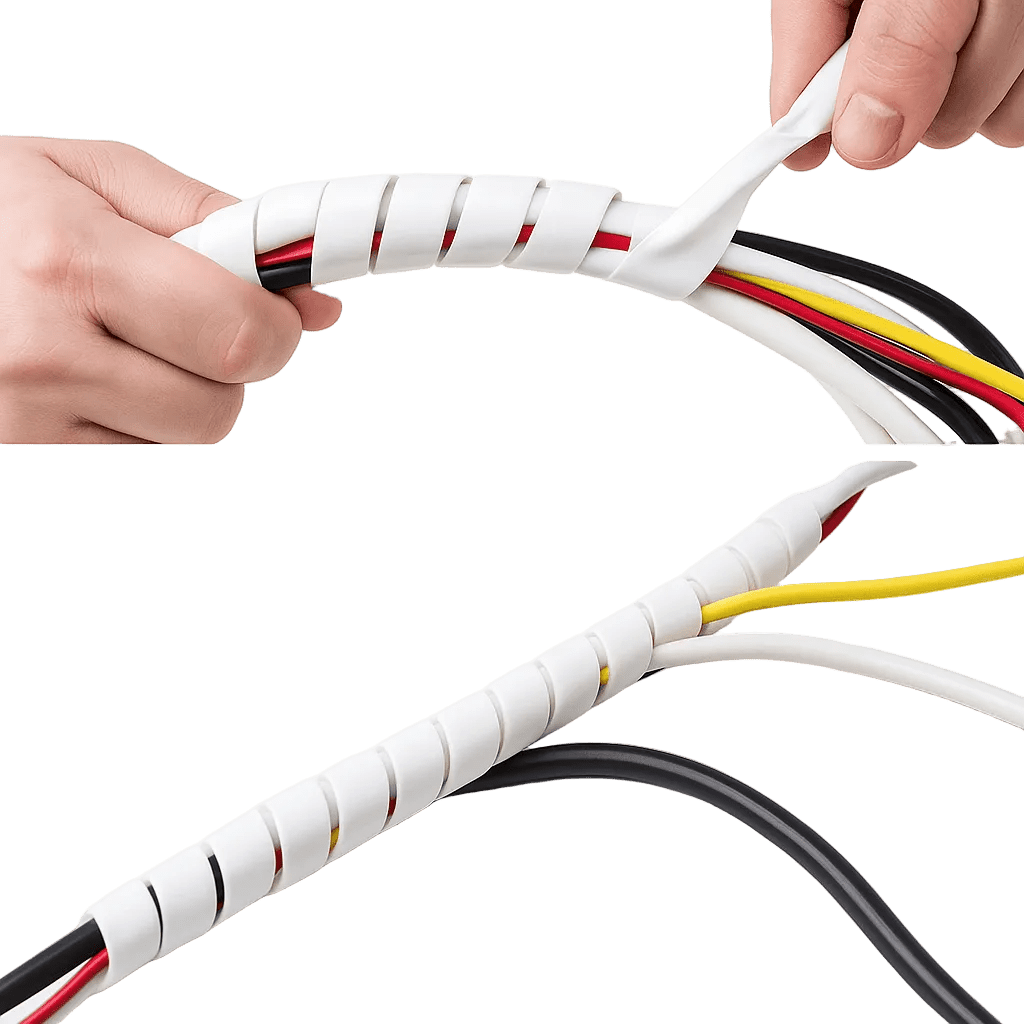 6mm Spiral Wrap Cable Organiser - 30 Meter Roll White