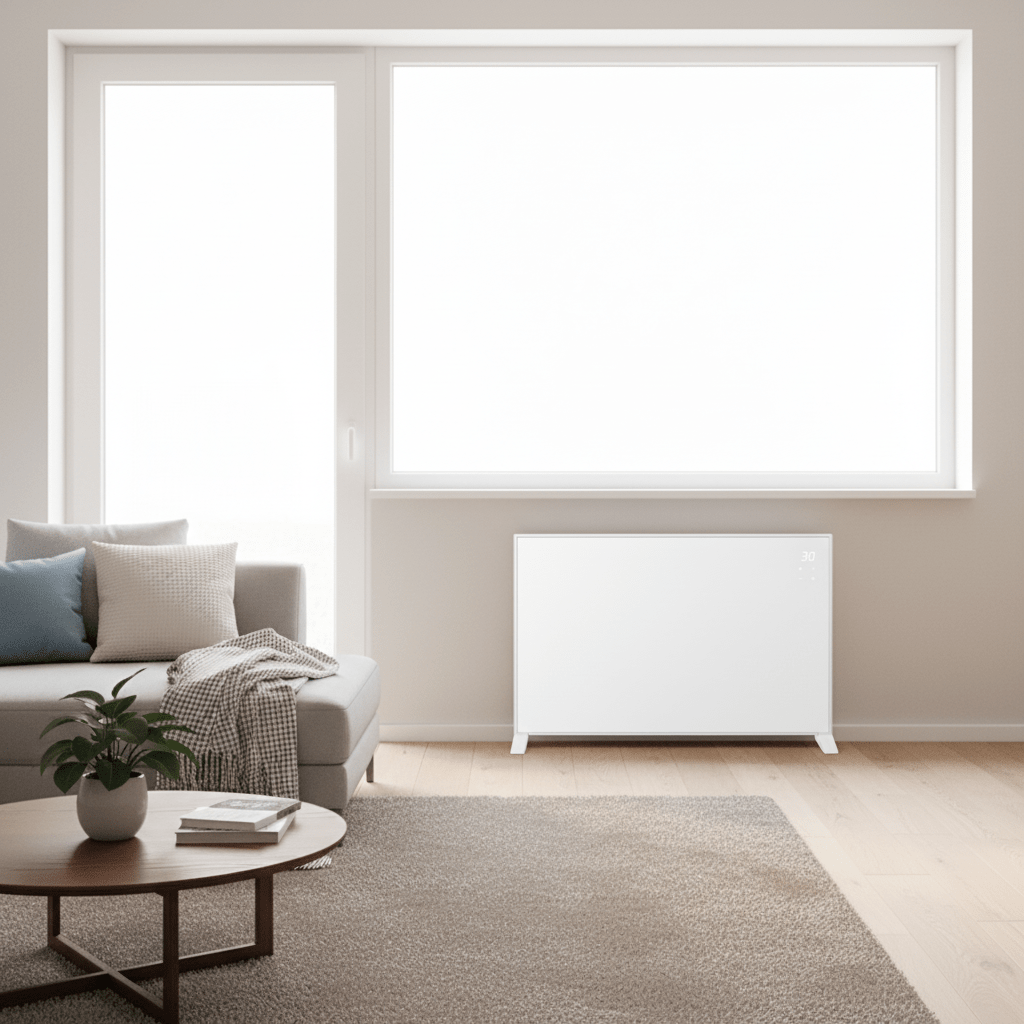 540W Digital Framed Panel Heater - Carbon Crystal (White, IP44)