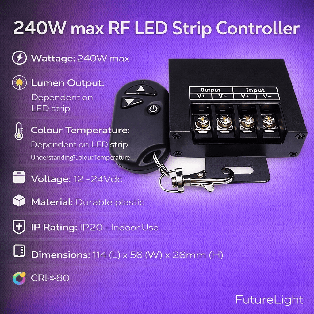 LED 20A Strip Light Dimmer with Remote