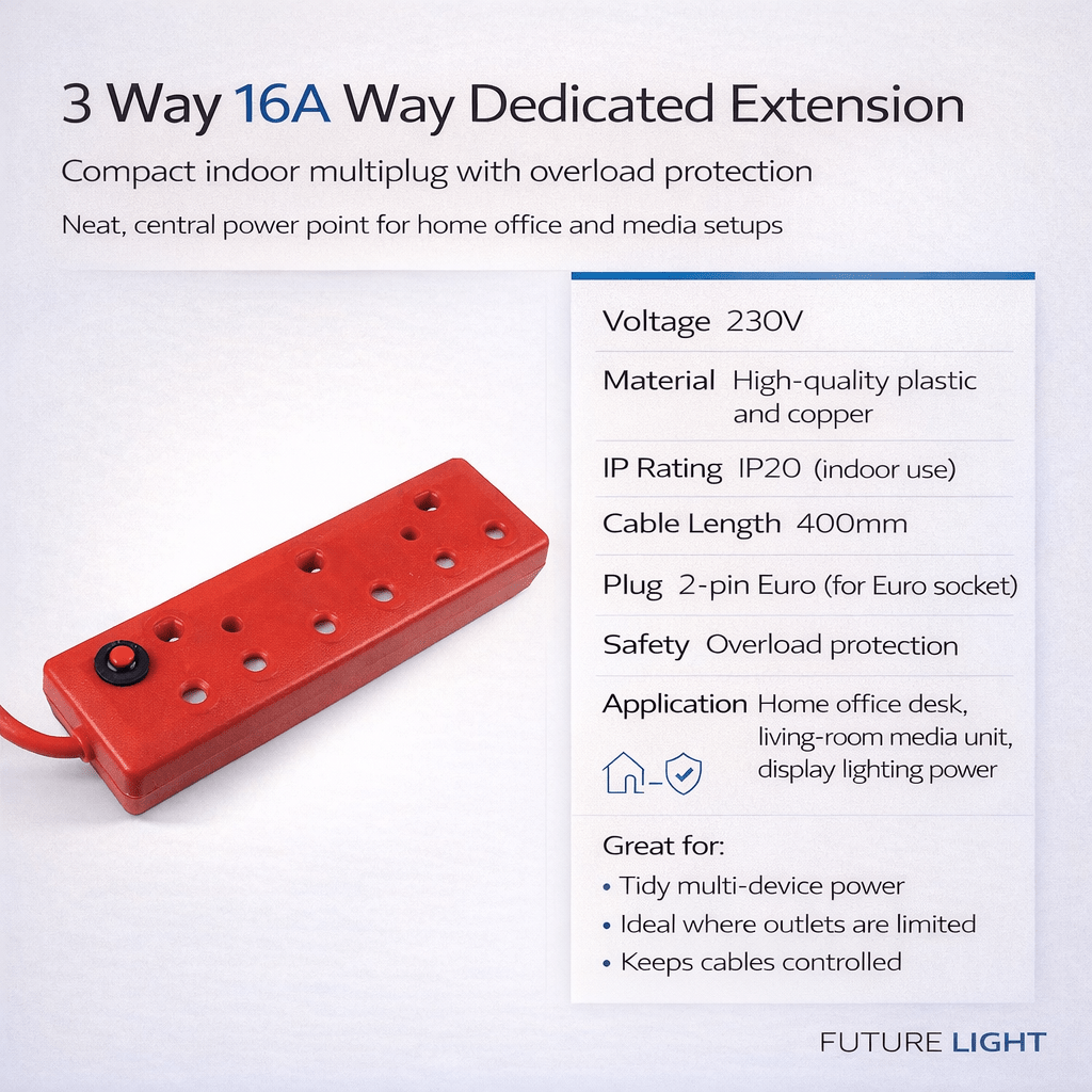 3 Way 16A Way Dedicated Extension