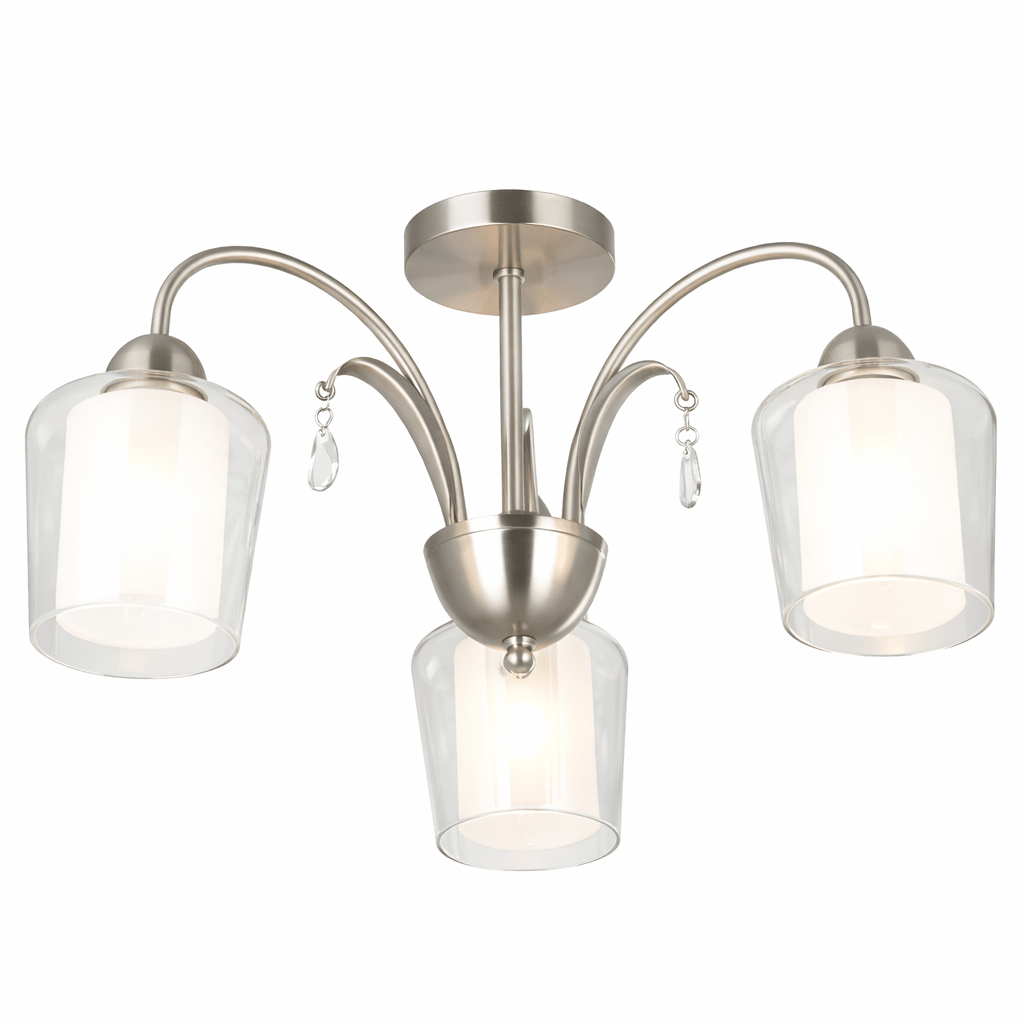 Satin Chrome Chandelier - 3 Light