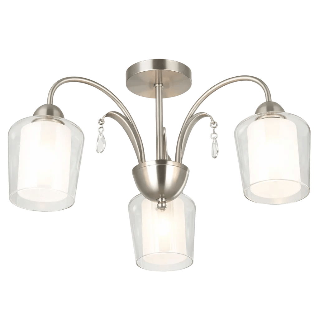 Satin Chrome Chandelier - 3 Light