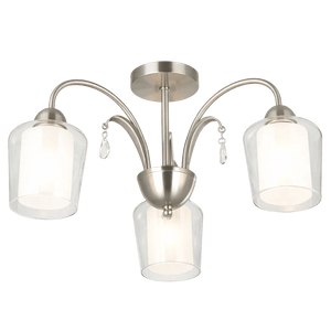 Satin Chrome Chandelier - 3 Light
